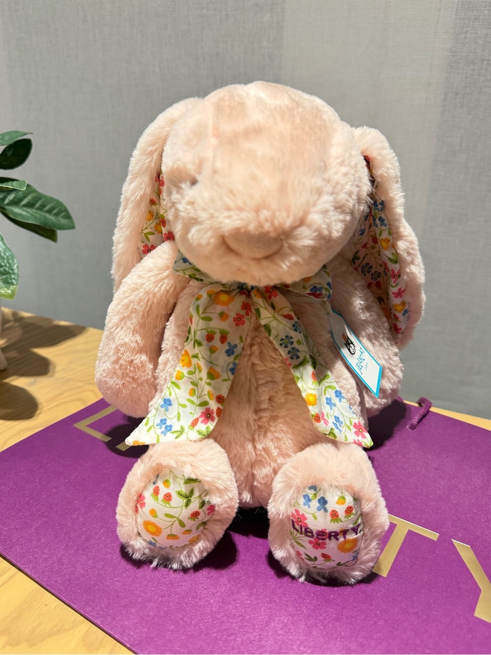 Liberty UK x Jellycat Mirabelle Pink Floral-Trim Plush Bunny